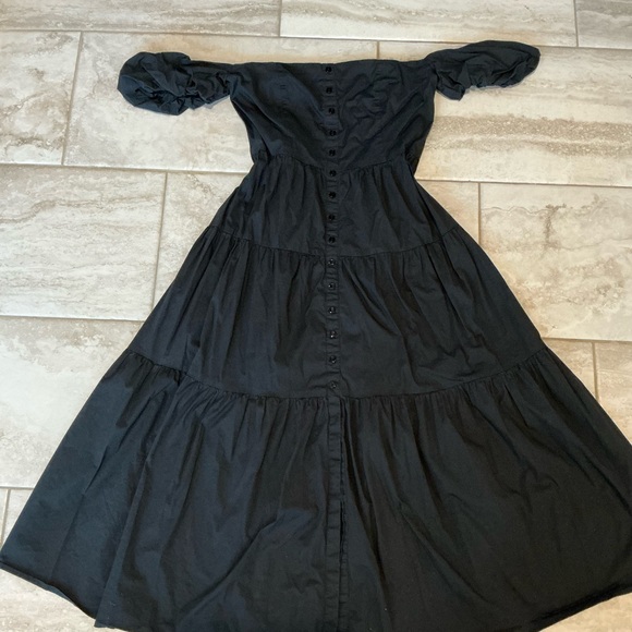STAUD Black Off Shoulder Maxi Dress - Picture 1 of 7